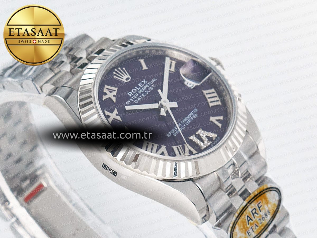 DateJust 31 278274 ARF 1:1 Best Edition 904L Steel Purple Roman Dial on SS Jubilee Bracelet ETA 2688 - Görsel 7