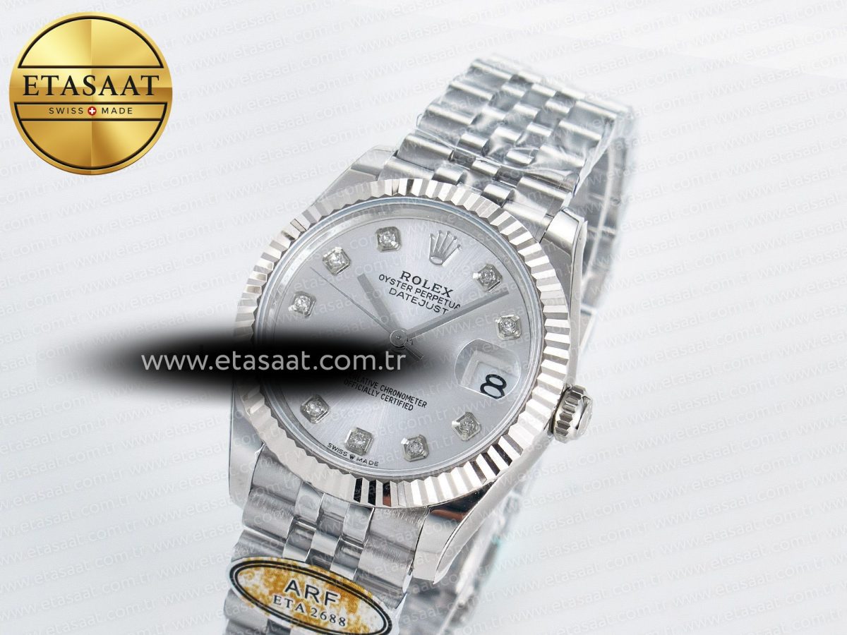 DateJust 31 278274 ARF 1:1 Best Edition 904L Steel Silver Diamonds Dial on SS Jubilee Bracelet ETA 2688 - Görsel 1