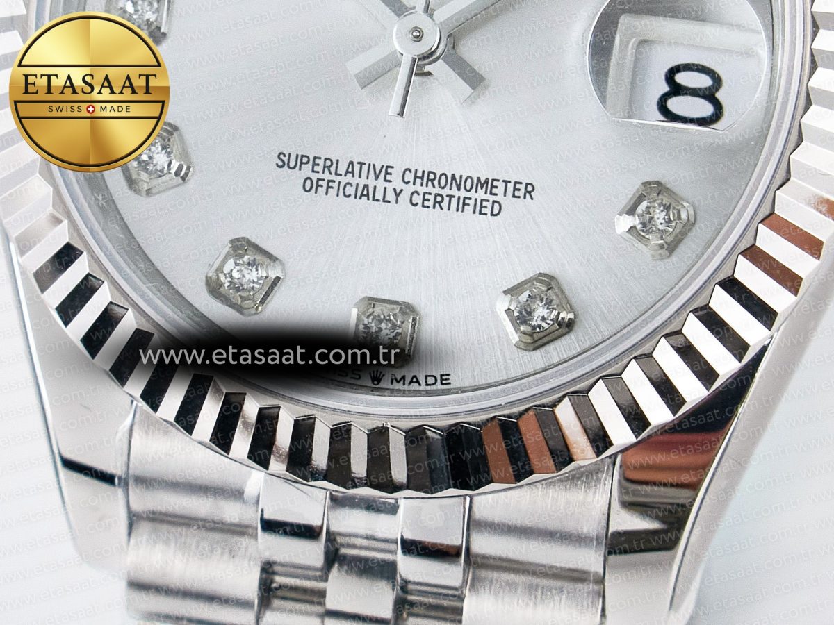 DateJust 31 278274 ARF 1:1 Best Edition 904L Steel Silver Diamonds Dial on SS Jubilee Bracelet ETA 2688 - Görsel 12