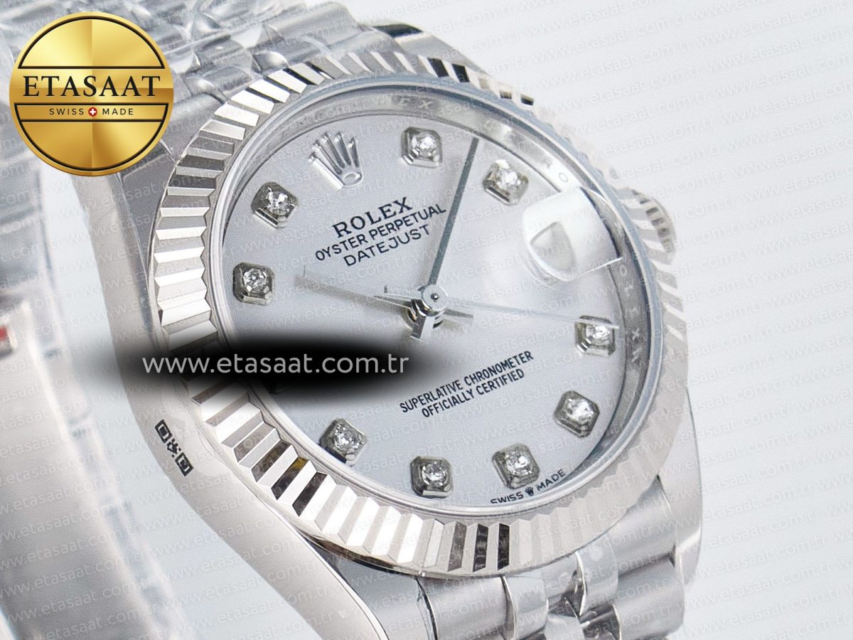 DateJust 31 278274 ARF 1:1 Best Edition 904L Steel Silver Diamonds Dial on SS Jubilee Bracelet ETA 2688 - Görsel 5