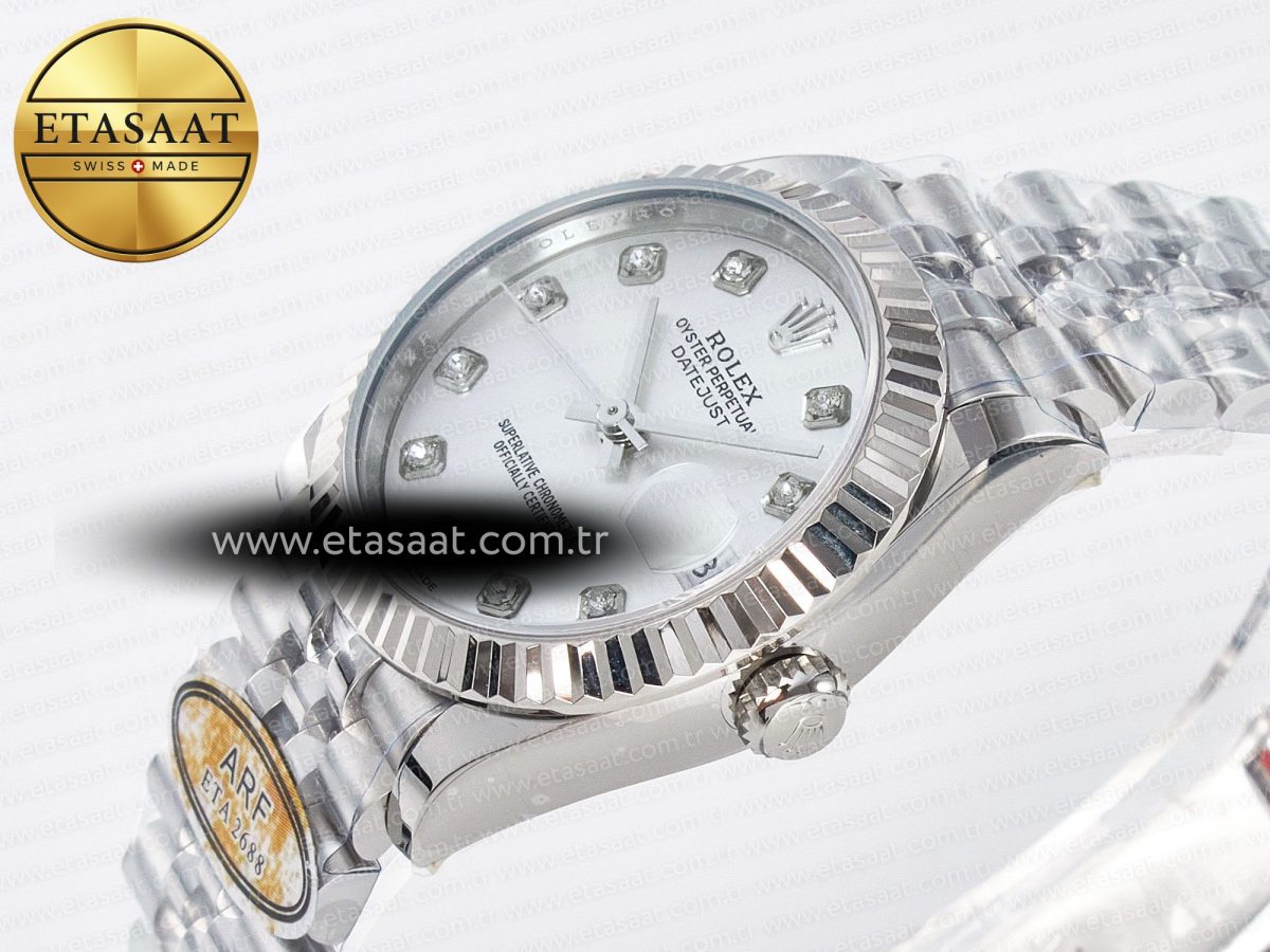 DateJust 31 278274 ARF 1:1 Best Edition 904L Steel Silver Diamonds Dial on SS Jubilee Bracelet ETA 2688 - Görsel 6