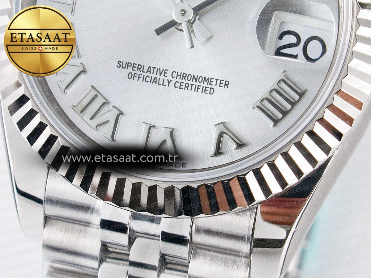 DateJust 31 278274 ARF 1:1 Best Edition 904L Steel Silver Roman Diamonds Dial on SS Jubilee Bracelet ETA 2688 - Görsel 12