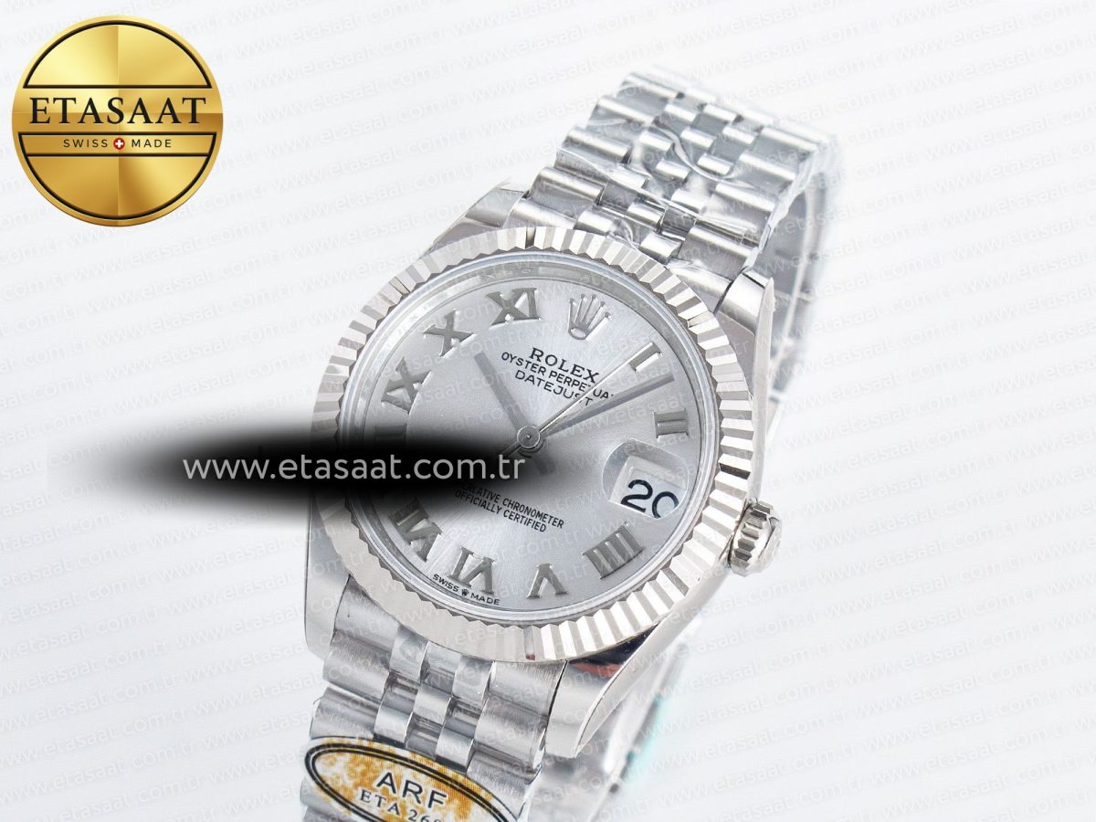 DateJust 31 278274 ARF 1:1 Best Edition 904L Steel Silver Roman Diamonds Dial on SS Jubilee Bracelet ETA 2688 - Görsel 2