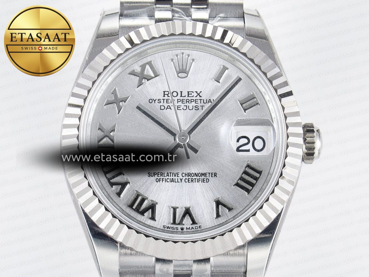 DateJust 31 278274 ARF 1:1 Best Edition 904L Steel Silver Roman Diamonds Dial on SS Jubilee Bracelet ETA 2688 - Görsel 4