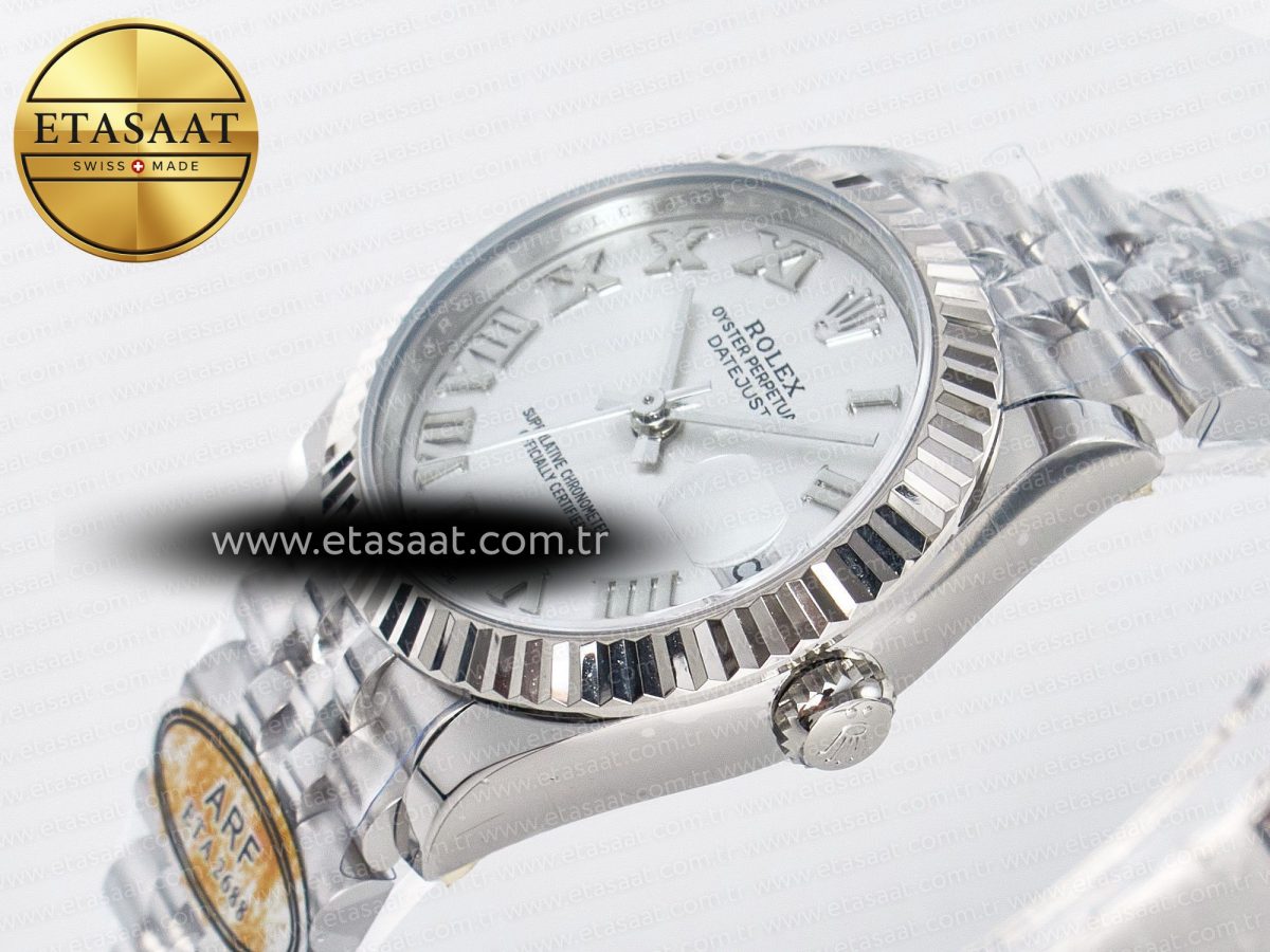DateJust 31 278274 ARF 1:1 Best Edition 904L Steel Silver Roman Diamonds Dial on SS Jubilee Bracelet ETA 2688 - Görsel 6