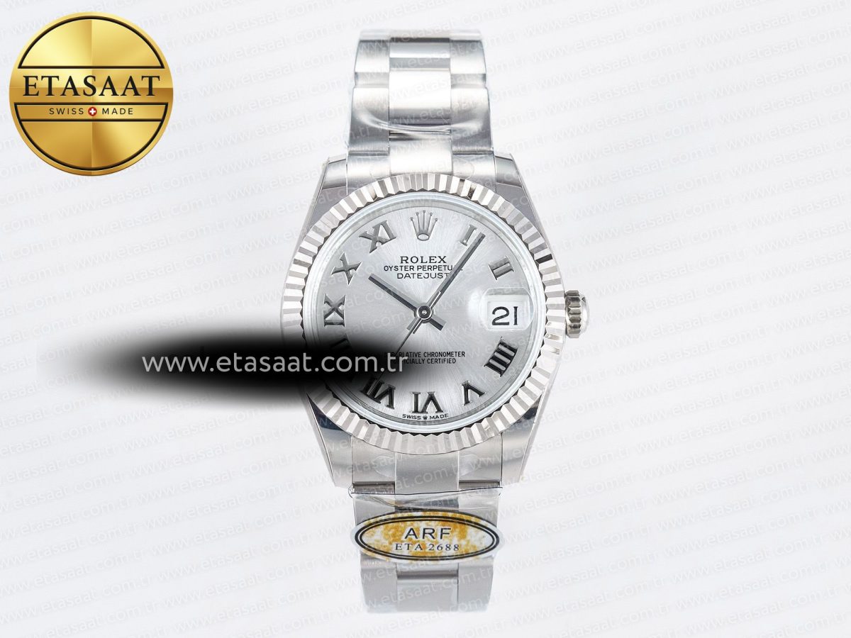 DateJust 31 278274 ARF 1:1 Best Edition 904L Steel Silver Roman Diamonds Dial on SS Oyster Bracelet ETA 2688 - Görsel 3
