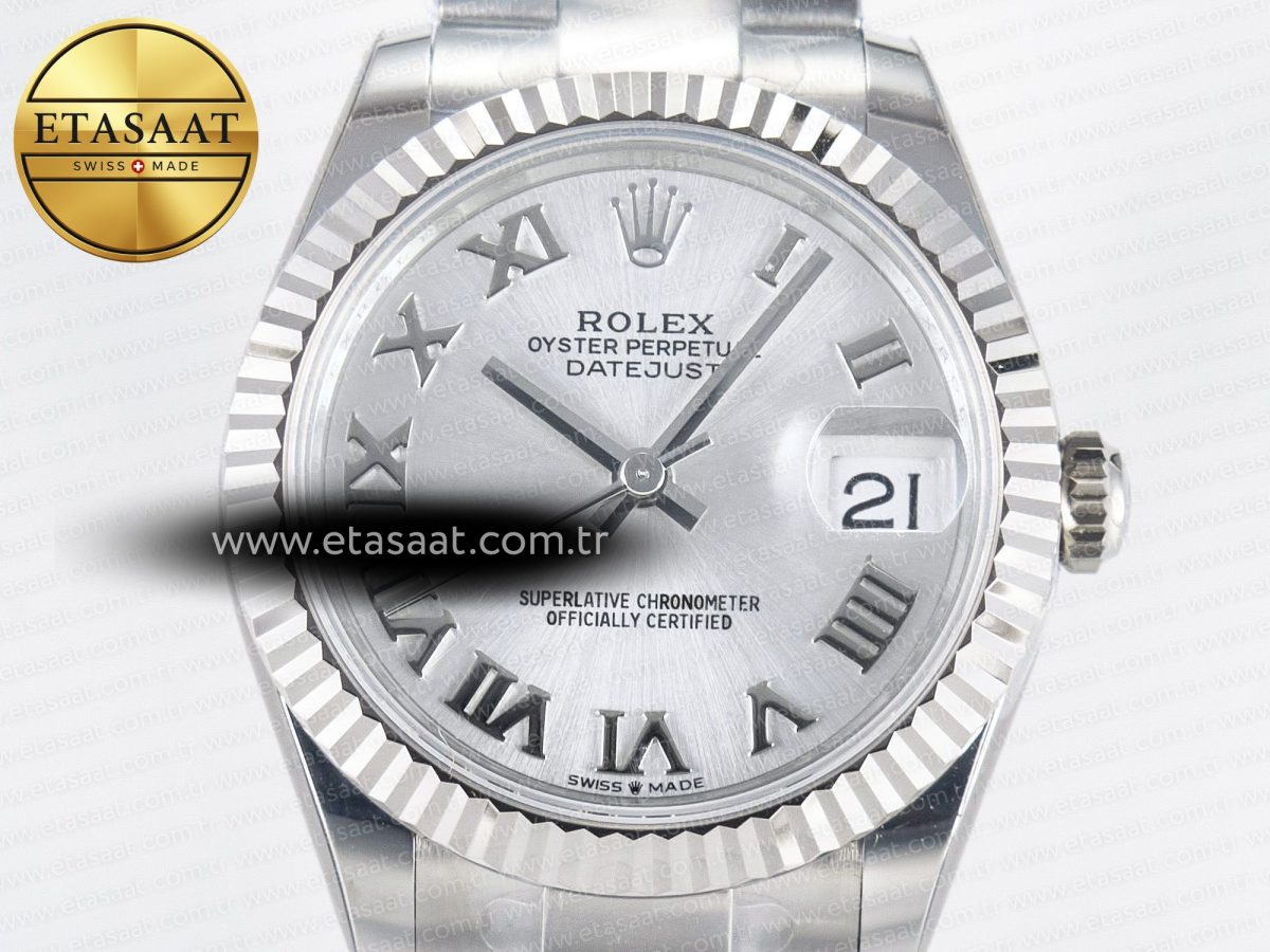 DateJust 31 278274 ARF 1:1 Best Edition 904L Steel Silver Roman Diamonds Dial on SS Oyster Bracelet ETA 2688 - Görsel 4