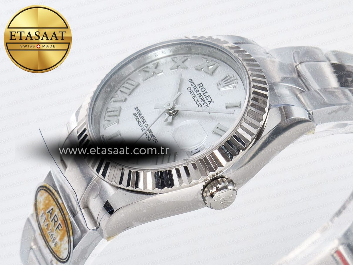 DateJust 31 278274 ARF 1:1 Best Edition 904L Steel Silver Roman Diamonds Dial on SS Oyster Bracelet ETA 2688 - Görsel 6