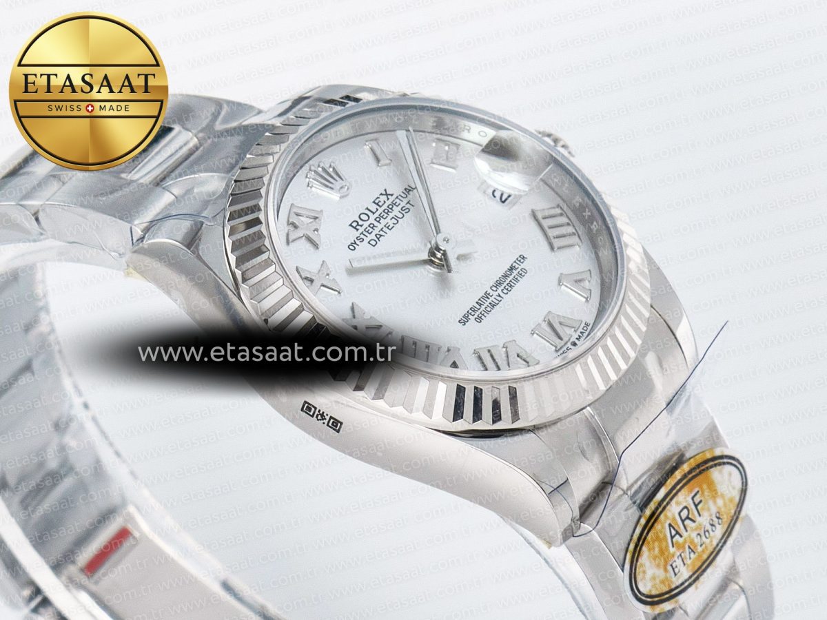 DateJust 31 278274 ARF 1:1 Best Edition 904L Steel Silver Roman Diamonds Dial on SS Oyster Bracelet ETA 2688 - Görsel 7