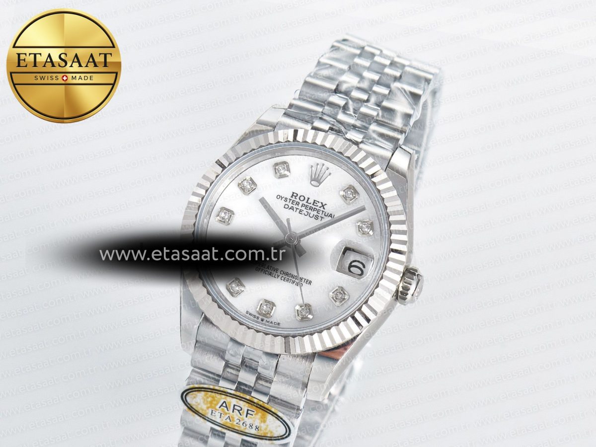 DateJust 31 278274 ARF 1:1 Best Edition 904L Steel White MOP Diamonds Dial on SS Jubilee Bracelet ETA 2688 - Görsel 1