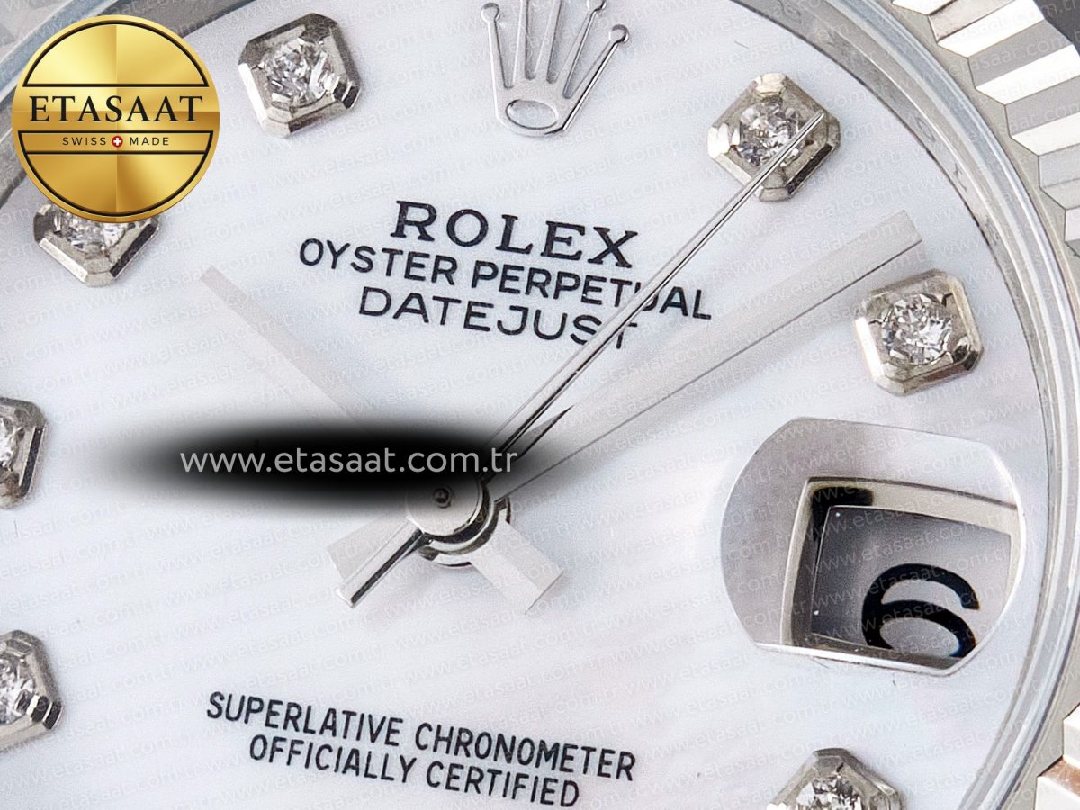 DateJust 31 278274 ARF 1:1 Best Edition 904L Steel White MOP Diamonds Dial on SS Jubilee Bracelet ETA 2688 - Görsel 10
