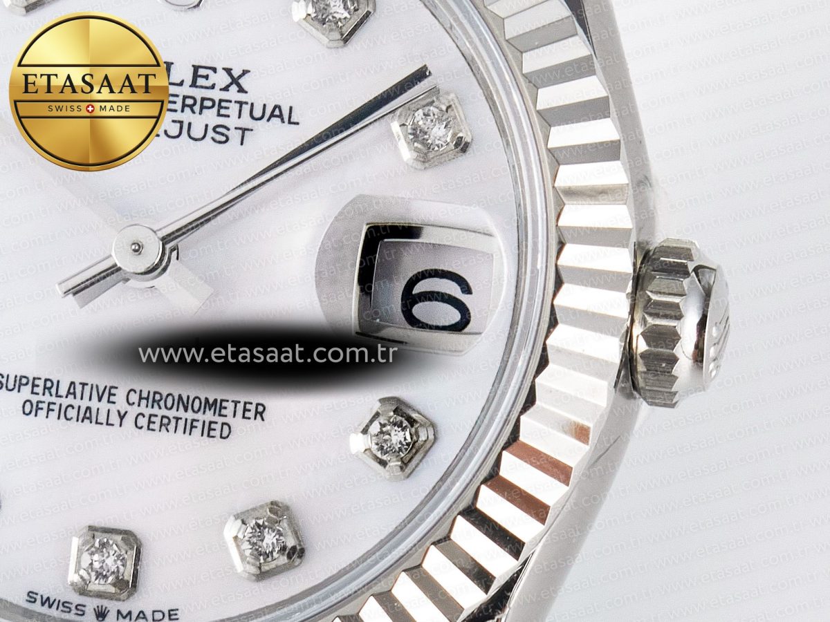 DateJust 31 278274 ARF 1:1 Best Edition 904L Steel White MOP Diamonds Dial on SS Jubilee Bracelet ETA 2688 - Görsel 11