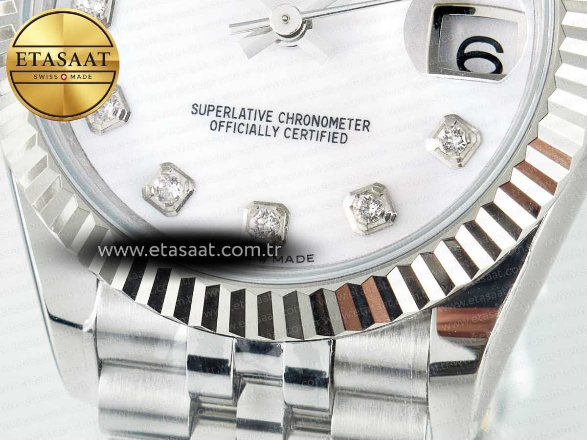 DateJust 31 278274 ARF 1:1 Best Edition 904L Steel White MOP Diamonds Dial on SS Jubilee Bracelet ETA 2688 - Görsel 12