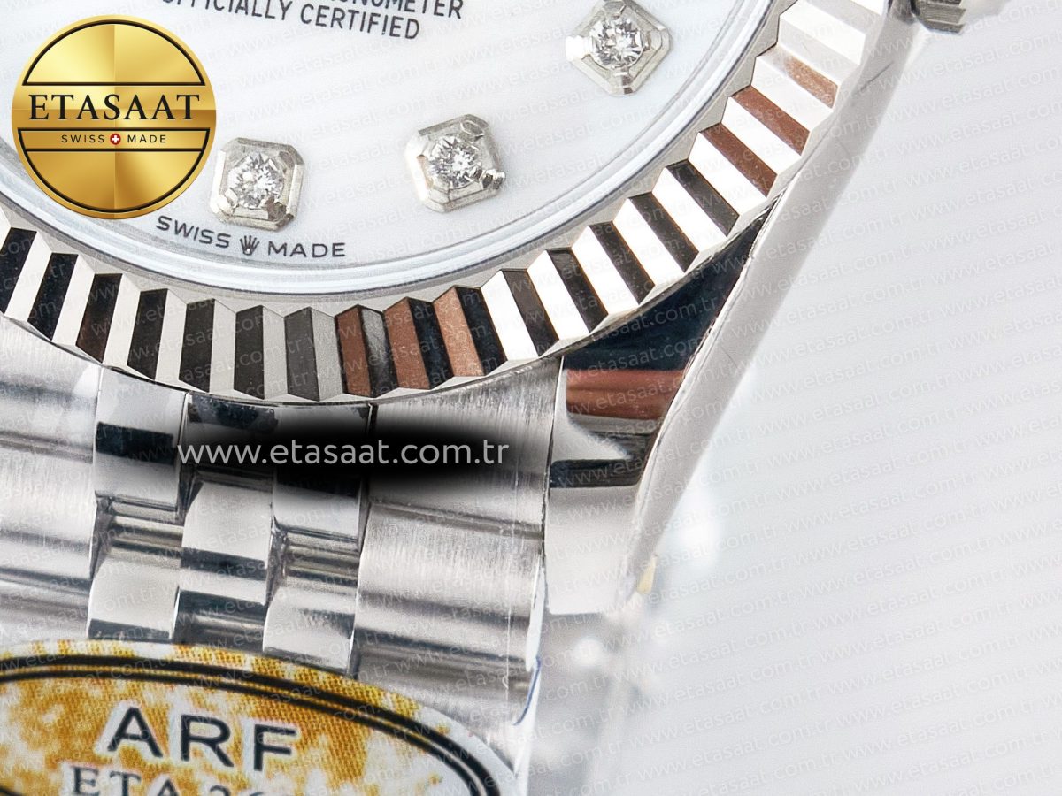 DateJust 31 278274 ARF 1:1 Best Edition 904L Steel White MOP Diamonds Dial on SS Jubilee Bracelet ETA 2688 - Görsel 13