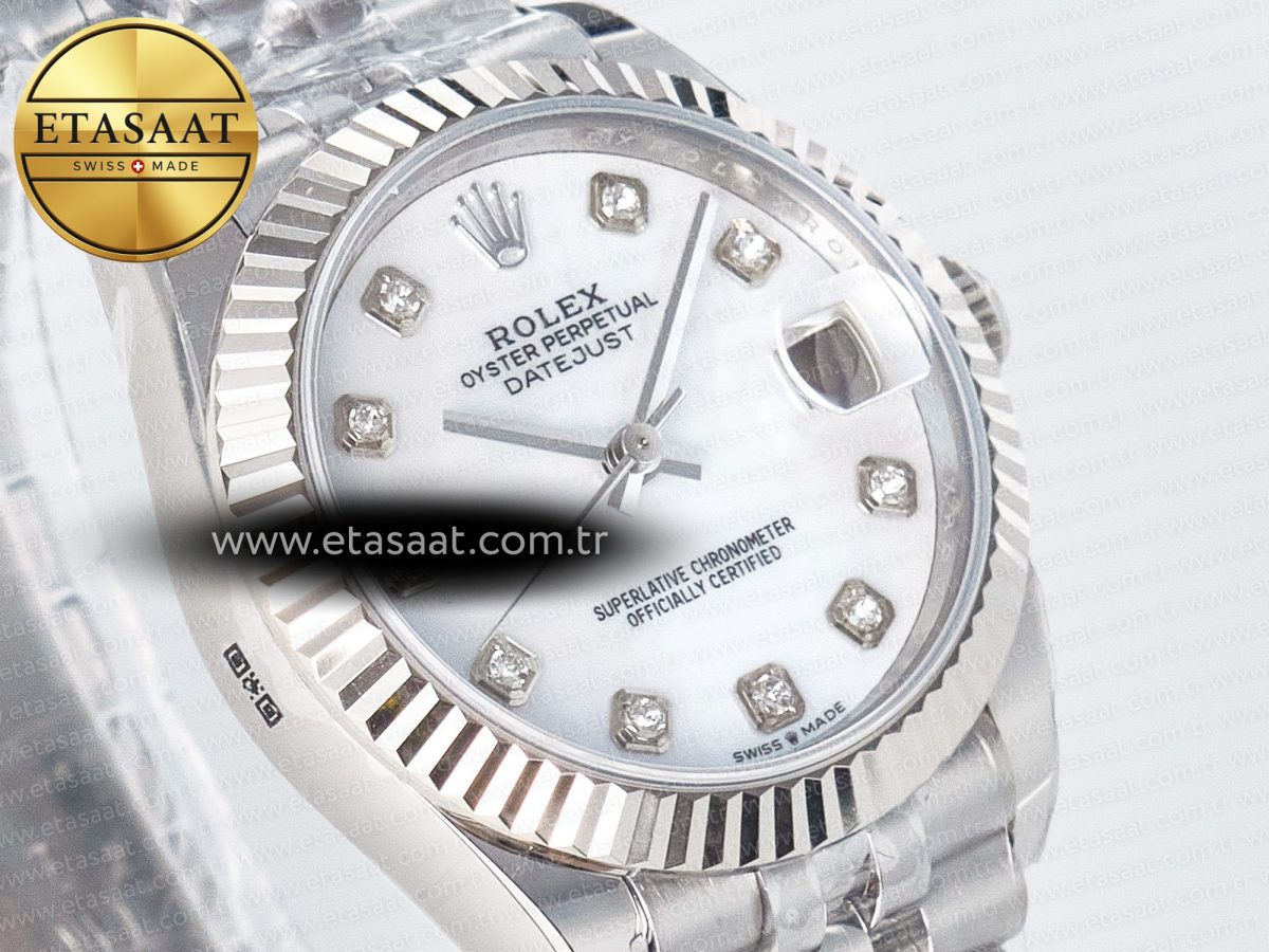 DateJust 31 278274 ARF 1:1 Best Edition 904L Steel White MOP Diamonds Dial on SS Jubilee Bracelet ETA 2688 - Görsel 5
