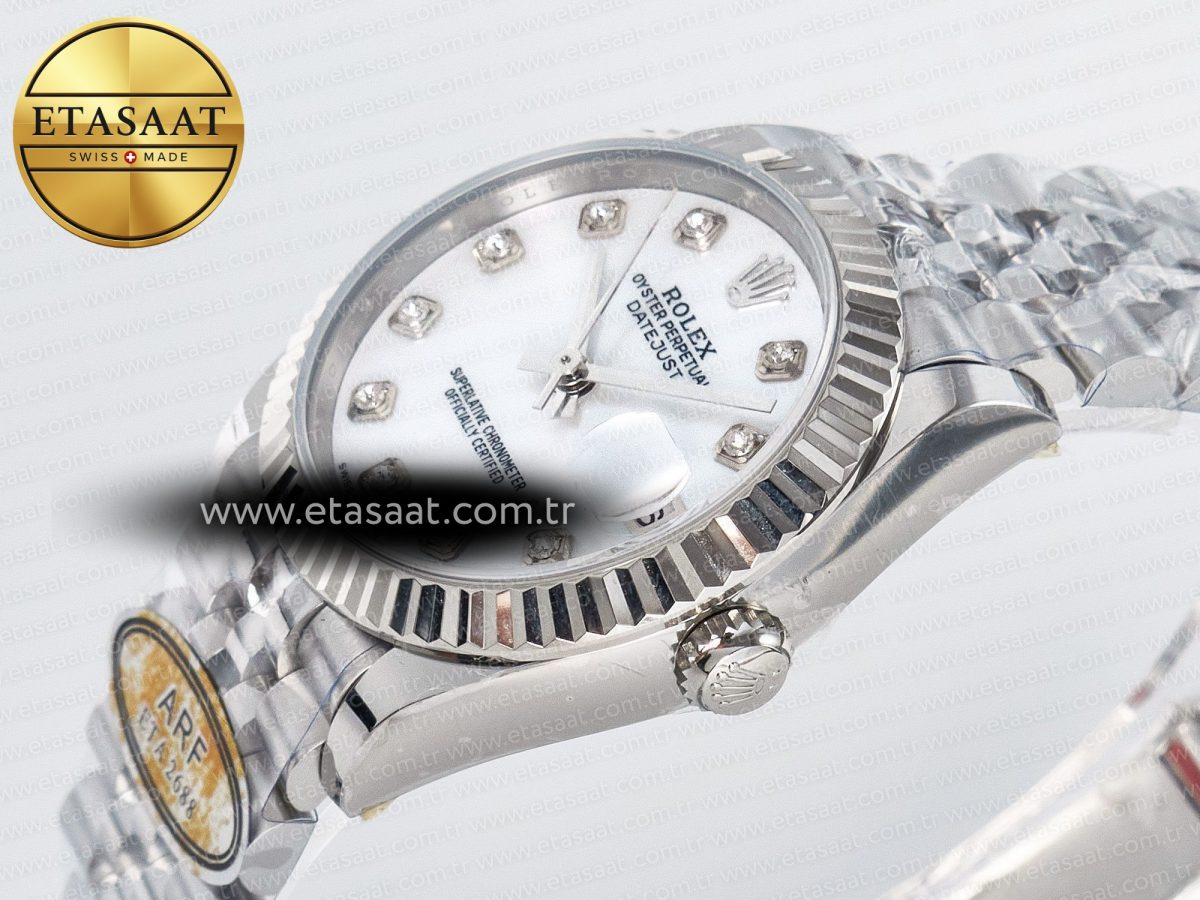 DateJust 31 278274 ARF 1:1 Best Edition 904L Steel White MOP Diamonds Dial on SS Jubilee Bracelet ETA 2688 - Görsel 6