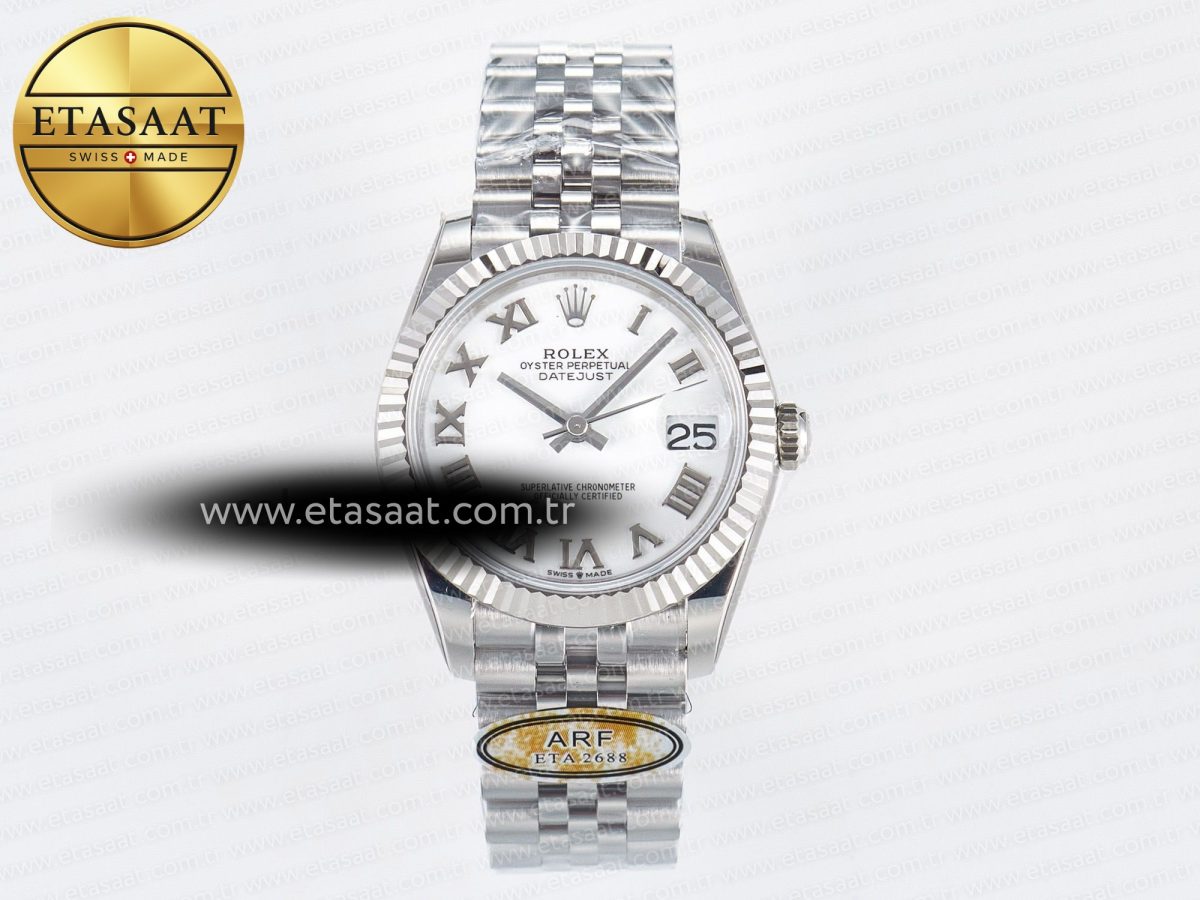 DateJust 31 278274 ARF 1:1 Best Edition 904L Steel White Roman Dial on SS Jubilee Bracelet ETA 2688 - Görsel 3