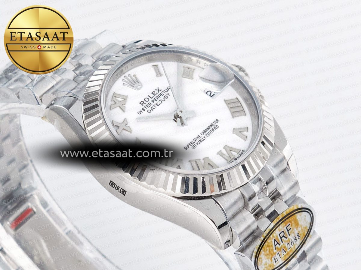 DateJust 31 278274 ARF 1:1 Best Edition 904L Steel White Roman Dial on SS Jubilee Bracelet ETA 2688 - Görsel 7