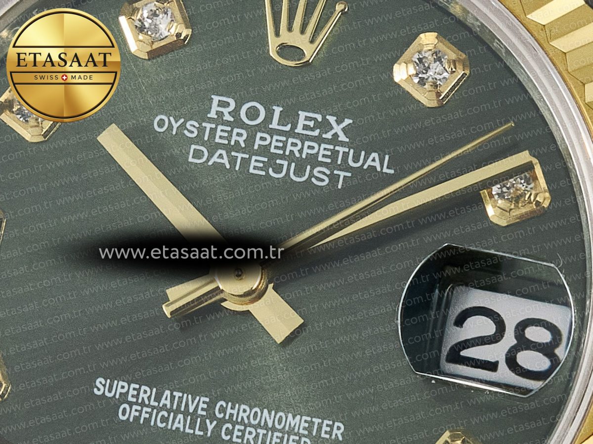 DateJust 31 278383 ARF 1:1 Best Edition 904L Steel Green Diamonds Dial on SS/YG Jubilee Bracelet ETA 2688 - Görsel 10