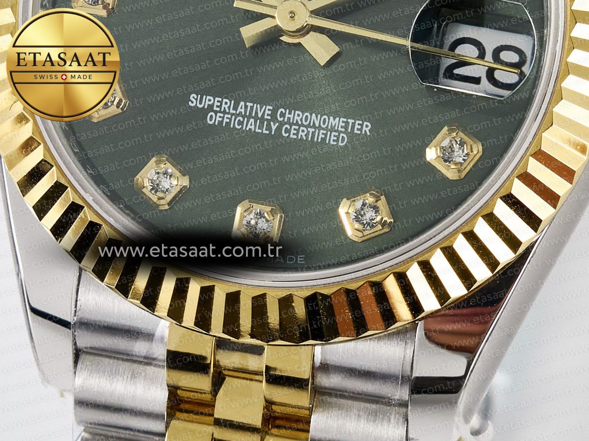 DateJust 31 278383 ARF 1:1 Best Edition 904L Steel Green Diamonds Dial on SS/YG Jubilee Bracelet ETA 2688 - Görsel 12