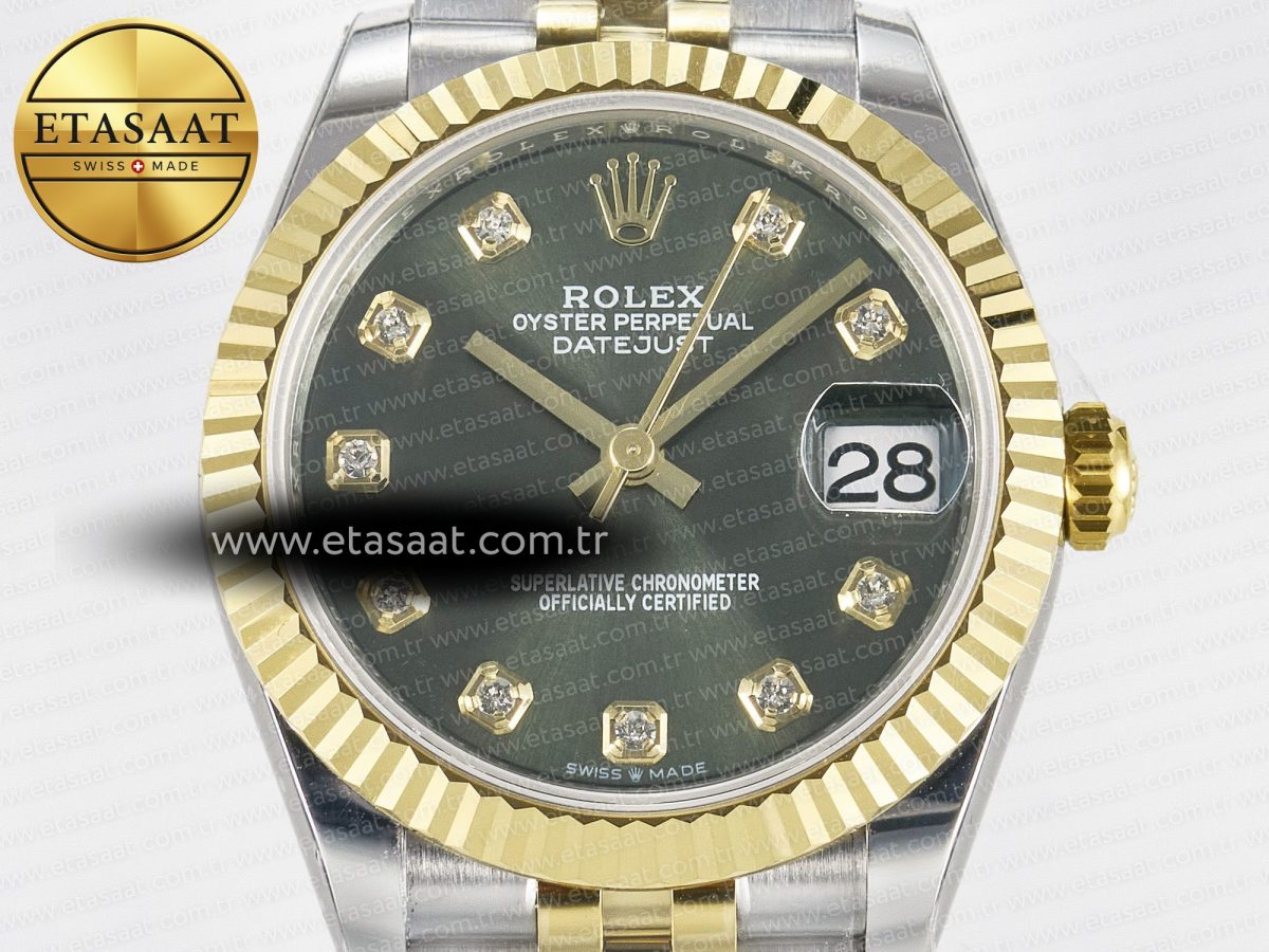 DateJust 31 278383 ARF 1:1 Best Edition 904L Steel Green Diamonds Dial on SS/YG Jubilee Bracelet ETA 2688 - Görsel 4