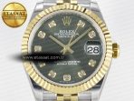 DateJust 31 278383 ARF 1:1 Best Edition 904L Steel Green Diamonds Dial on SS/YG Jubilee Bracelet ETA 2688 - Görsel 4