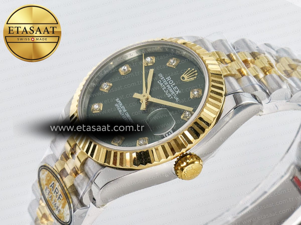 DateJust 31 278383 ARF 1:1 Best Edition 904L Steel Green Diamonds Dial on SS/YG Jubilee Bracelet ETA 2688 - Görsel 6