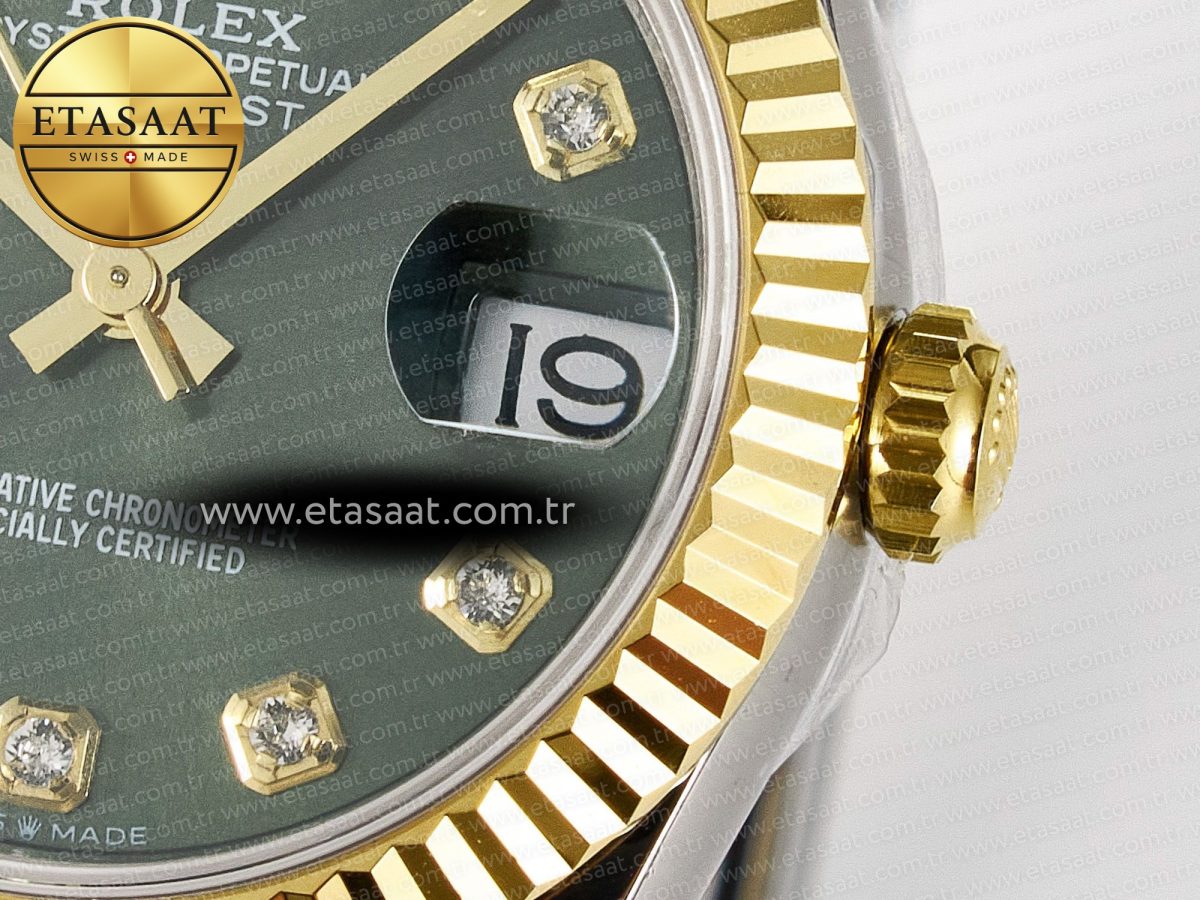 DateJust 31 278383 ARF 1:1 Best Edition 904L Steel Green Diamonds Dial on SS/YG Oyster Bracelet ETA 2688 - Görsel 11