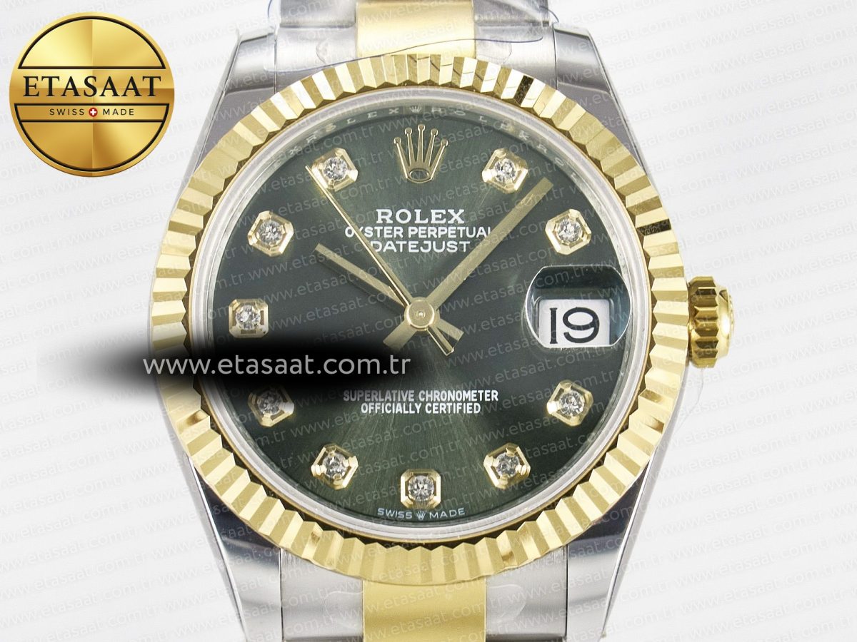 DateJust 31 278383 ARF 1:1 Best Edition 904L Steel Green Diamonds Dial on SS/YG Oyster Bracelet ETA 2688 - Görsel 4