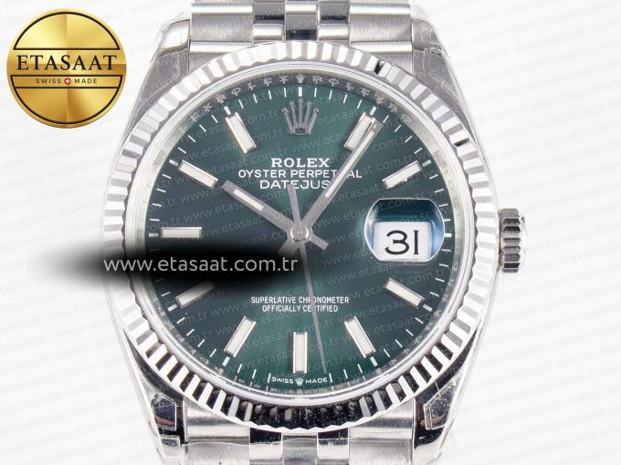 DateJust 36 126200 904L SS VSF 1:1 Best Edition Green Dial on Jubilee Bracelet VS3235 - Görsel 4