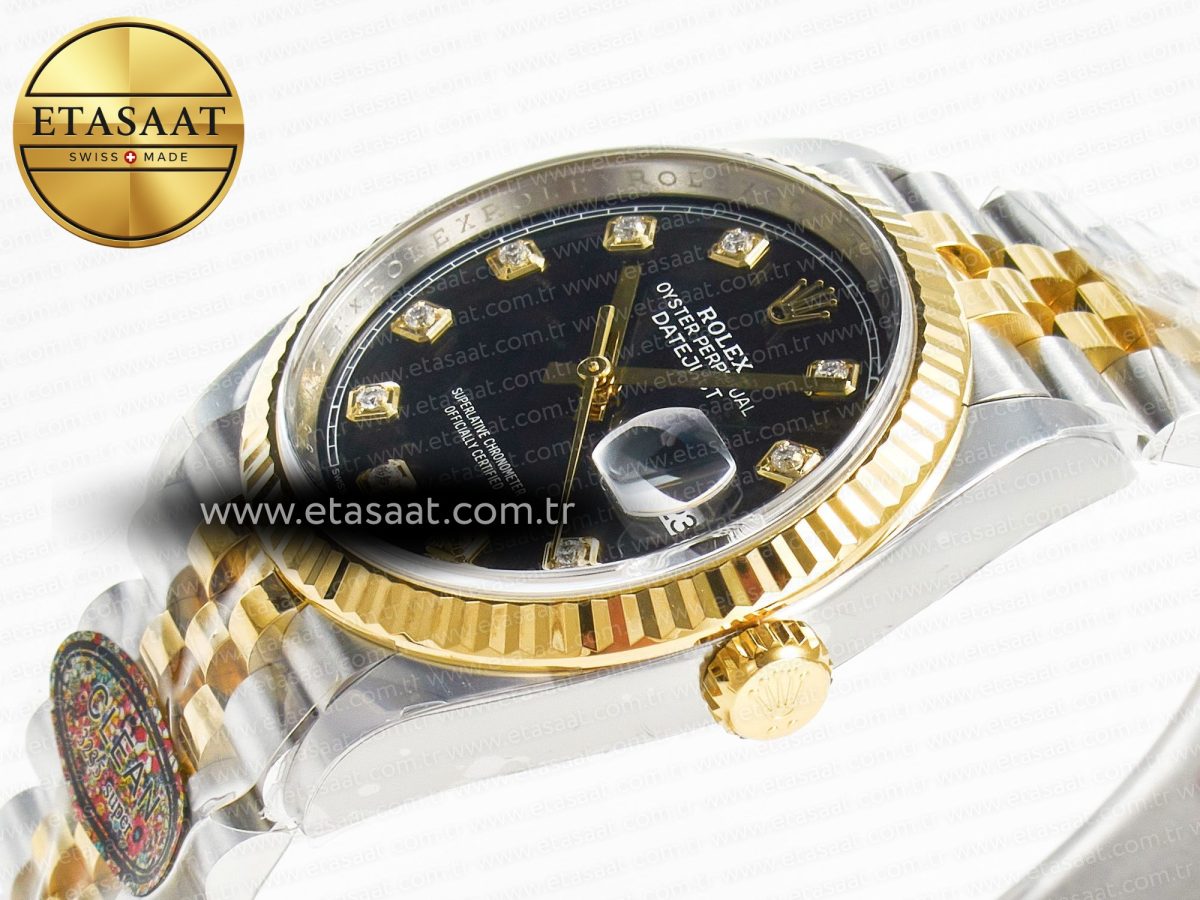 DateJust 36 126233 Clean 1:1 Best Edition 904L Steel Black Diamonds Dial on SS/YG Jubilee Bracelet VR3235 - Görsel 6