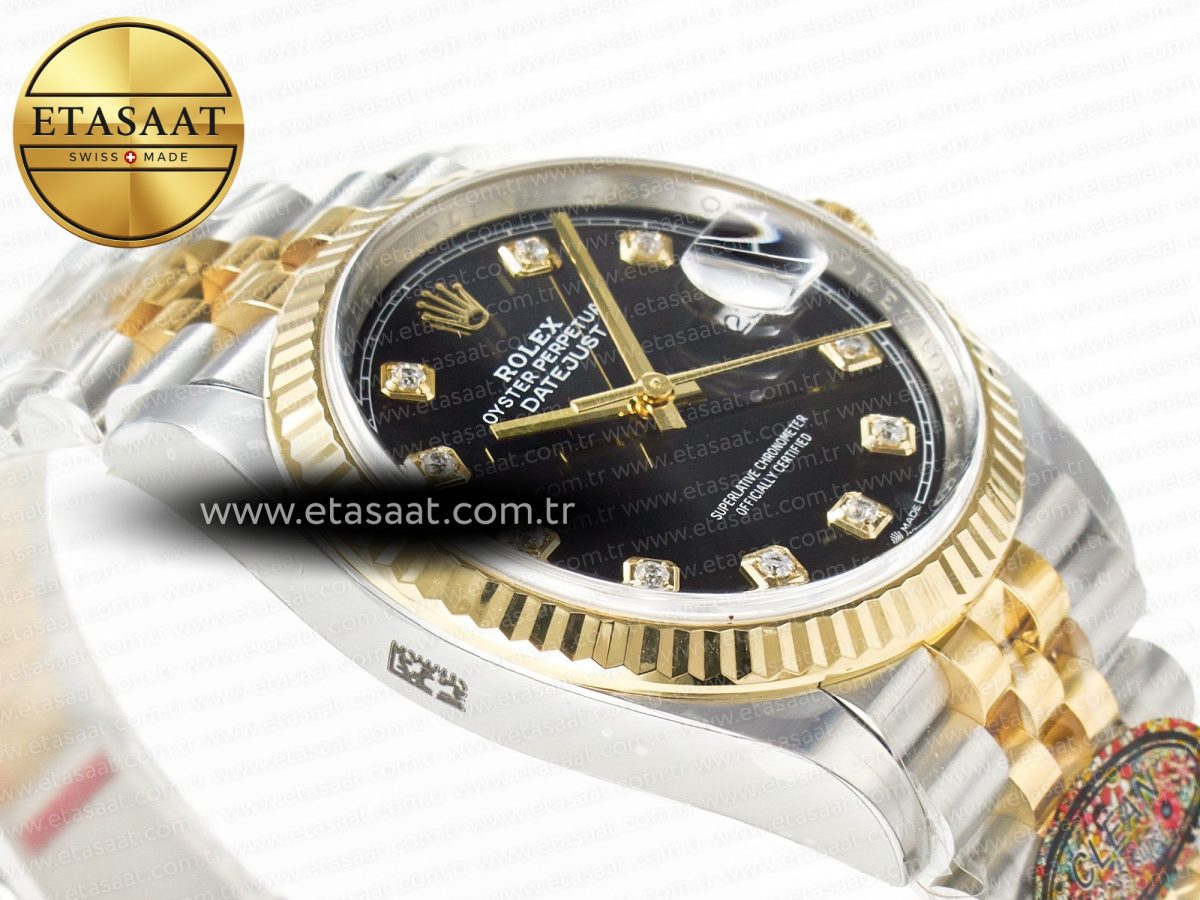 DateJust 36 126233 Clean 1:1 Best Edition 904L Steel Black Diamonds Dial on SS/YG Jubilee Bracelet VR3235 - Görsel 7