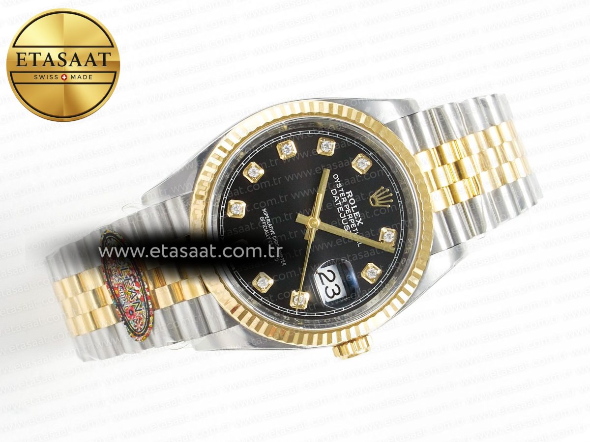 DateJust 36 126233 Clean 1:1 Best Edition 904L Steel Black Diamonds Dial on SS/YG Jubilee Bracelet VR3235 - Görsel 8