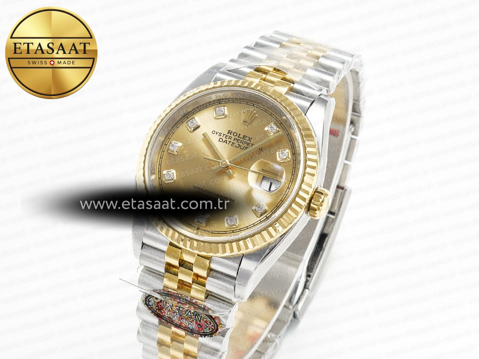 DateJust 36 126233 Clean 1:1 Best Edition 904L Steel YG Diamonds Dial on SS/YG Jubilee Bracelet VR3235 - Görsel 1