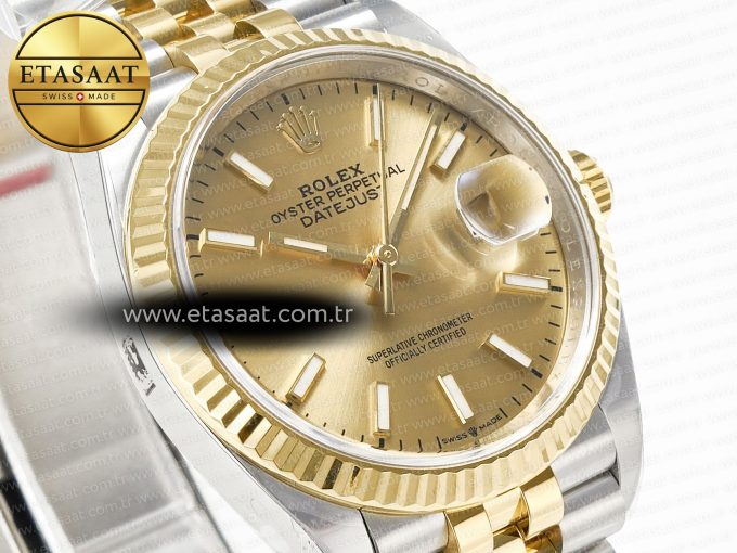 DateJust 36 126233 Clean 1:1 Best Edition 904L Steel YG Stick Dial on SS/YG Jubilee Bracelet VR3235 - Görsel 5