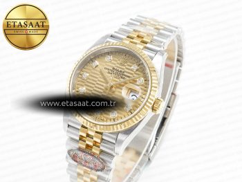 DateJust 36 126233 Clean 1:1 Best Edition 904L Steel YG Textured Diamonds Dial on SS/YG Jubilee Bracelet VR3235