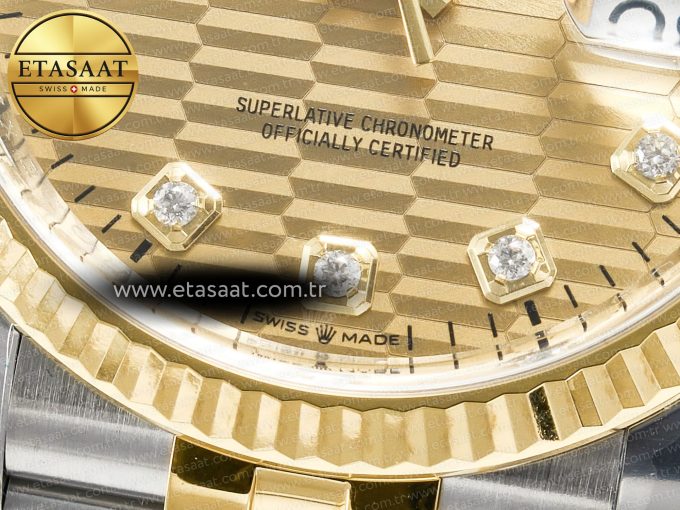 DateJust 36 126233 Clean 1:1 Best Edition 904L Steel YG Textured Diamonds Dial on SS/YG Jubilee Bracelet VR3235 - Görsel 13