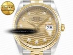 DateJust 36 126233 Clean 1:1 Best Edition 904L Steel YG Textured Diamonds Dial on SS/YG Jubilee Bracelet VR3235 - Görsel 4