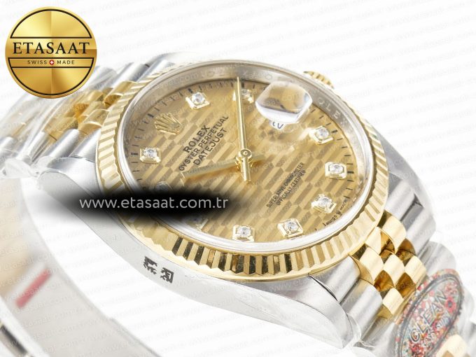 DateJust 36 126233 Clean 1:1 Best Edition 904L Steel YG Textured Diamonds Dial on SS/YG Jubilee Bracelet VR3235 - Görsel 7