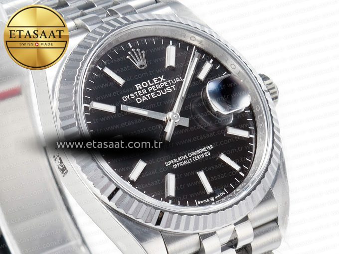 DateJust 36 126234 904L SS Clean 1:1 Best Edition Fluted Bezel Black Dial on Jubilee Bracelet VR3235 - Görsel 5