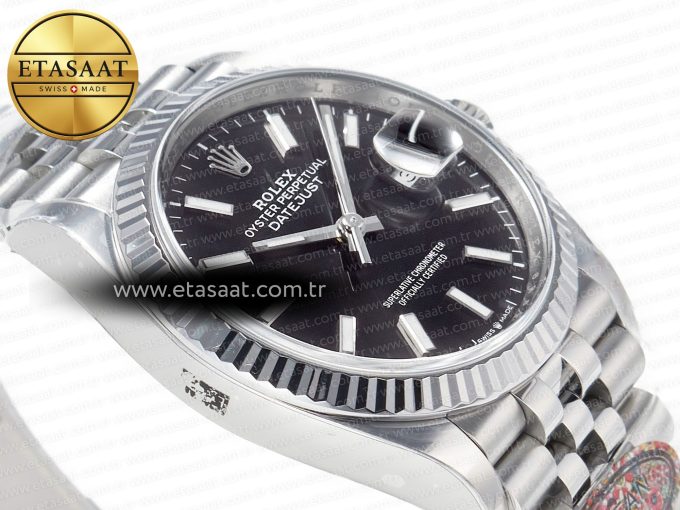 DateJust 36 126234 904L SS Clean 1:1 Best Edition Fluted Bezel Black Dial on Jubilee Bracelet VR3235 - Görsel 7