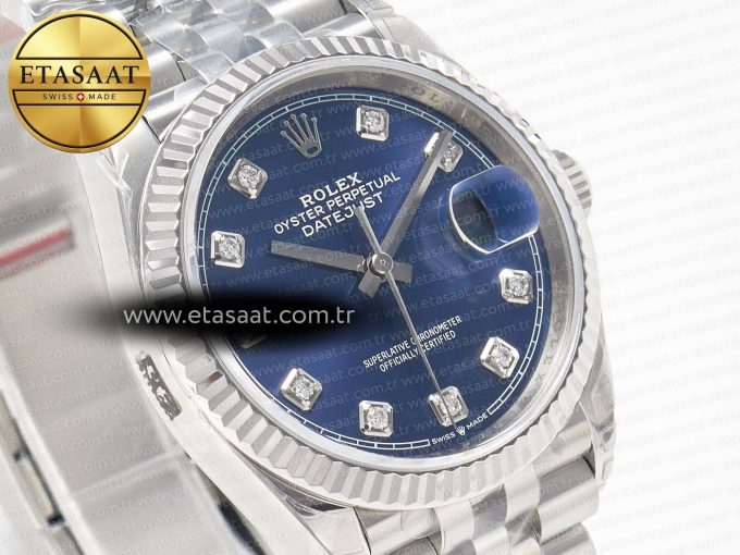 DateJust 36 SS 116234 VSF 1:1 Best Edition 904L Steel Blue Diamonds Dial on Jubilee Bracelet VS3135 - Görsel 5