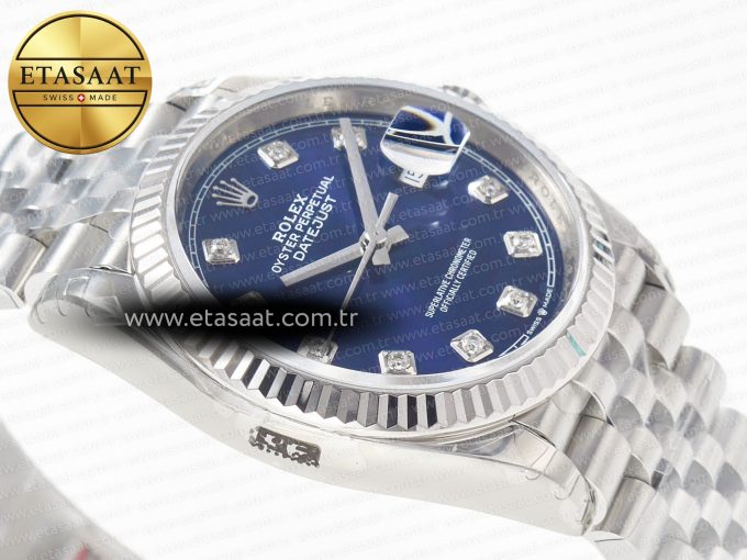 DateJust 36 SS 116234 VSF 1:1 Best Edition 904L Steel Blue Diamonds Dial on Jubilee Bracelet VS3135 - Görsel 7