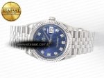 DateJust 36 SS 116234 VSF 1:1 Best Edition 904L Steel Blue Diamonds Dial on Jubilee Bracelet VS3135 - Görsel 9