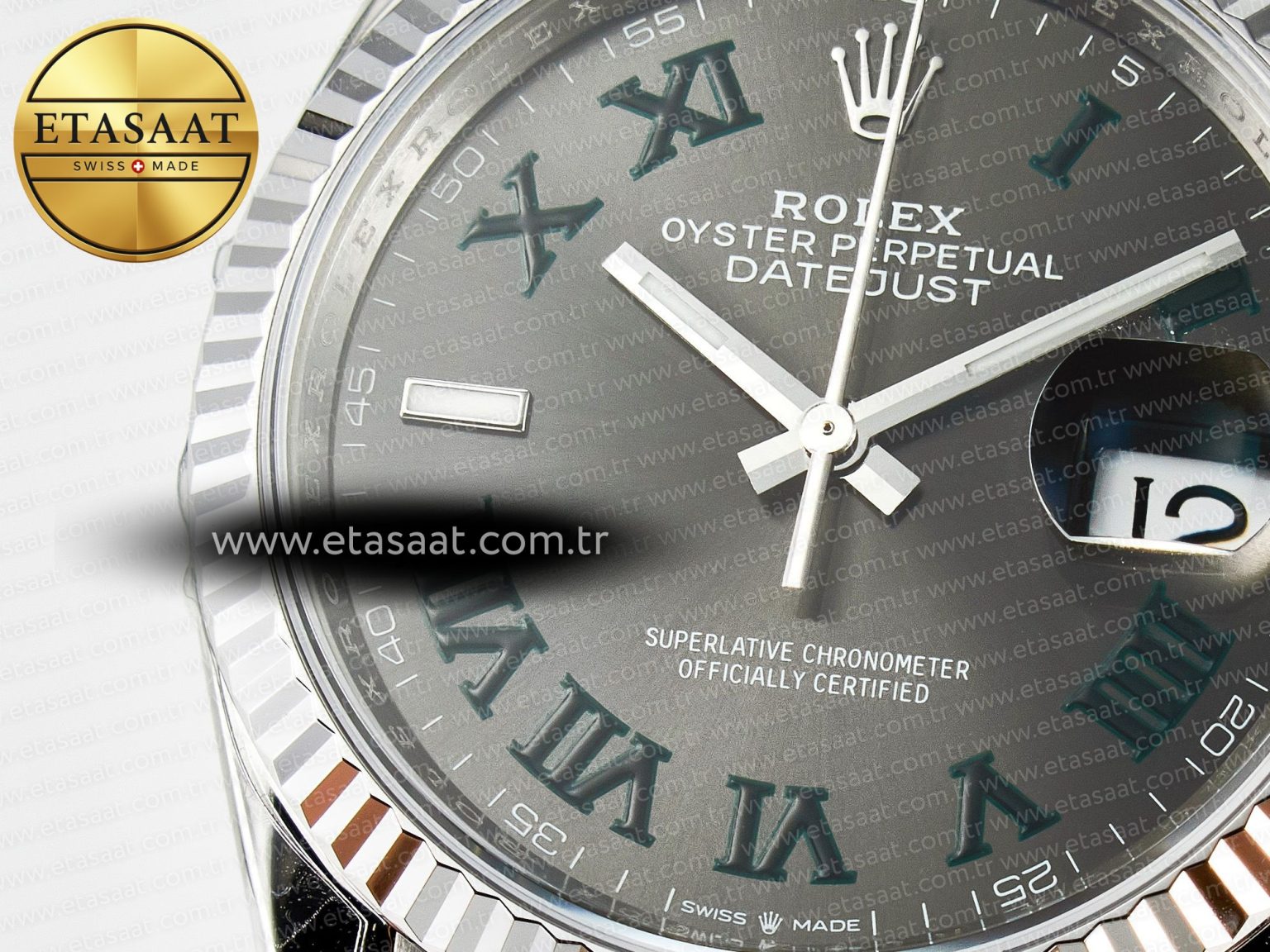 DateJust 36 SS 116234 VSF 1:1 Best Edition 904L Steel Gray Green Roman Dial on oyster Bracelet VS3235 - Görsel 10