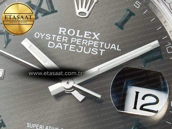 DateJust 36 SS 116234 VSF 1:1 Best Edition 904L Steel Gray Green Roman Dial on oyster Bracelet VS3235 - Görsel 11