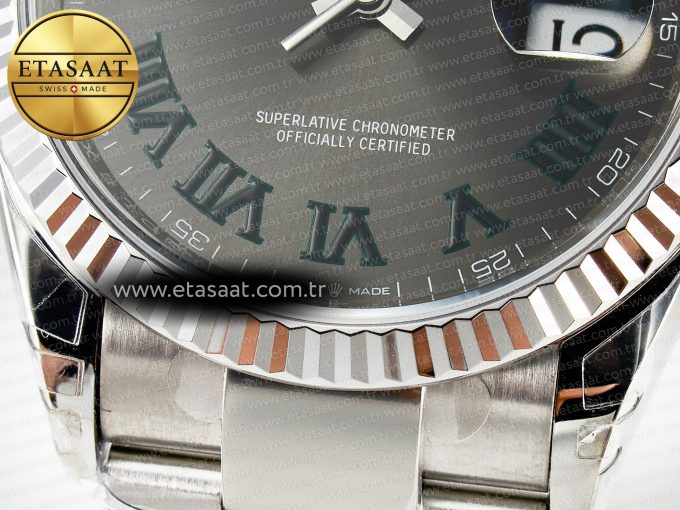 DateJust 36 SS 116234 VSF 1:1 Best Edition 904L Steel Gray Green Roman Dial on oyster Bracelet VS3235 - Görsel 13