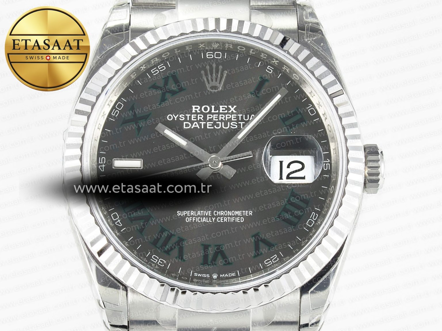 DateJust 36 SS 116234 VSF 1:1 Best Edition 904L Steel Gray Green Roman Dial on oyster Bracelet VS3235 - Görsel 4