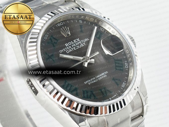 DateJust 36 SS 116234 VSF 1:1 Best Edition 904L Steel Gray Green Roman Dial on oyster Bracelet VS3235 - Görsel 5