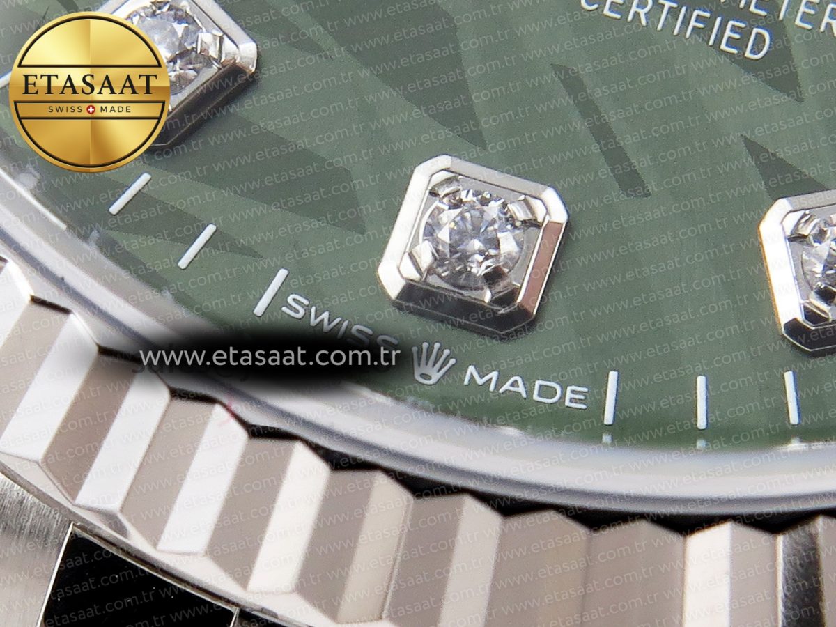 DATEJUST 36 SS 126234 VSF 1:1 BEST EDITION 904L STEEL GREEN LEAF DIAMONDS DIAL ON JUBILEE BRACELET VS3235 - Görsel 13